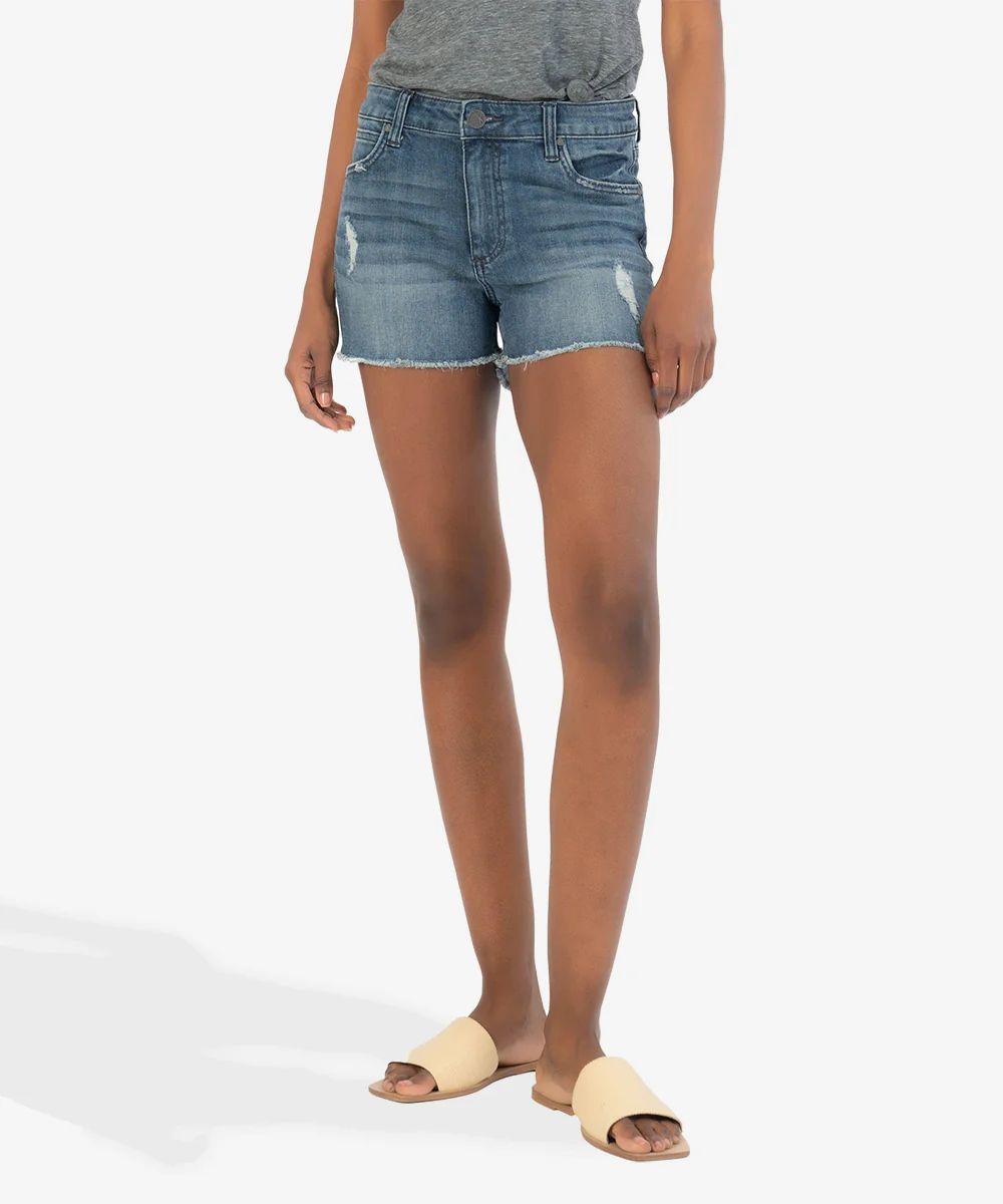 Gigi High Rise Frey Short (Flow Wash) - Kut from the Kloth | Kut From Kloth