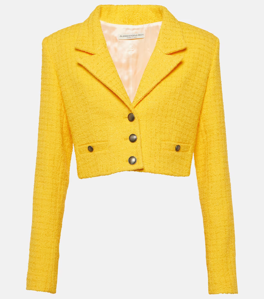 Alessandra Rich Cropped bouclÃ© tweed blazer | Mytheresa (US/CA)