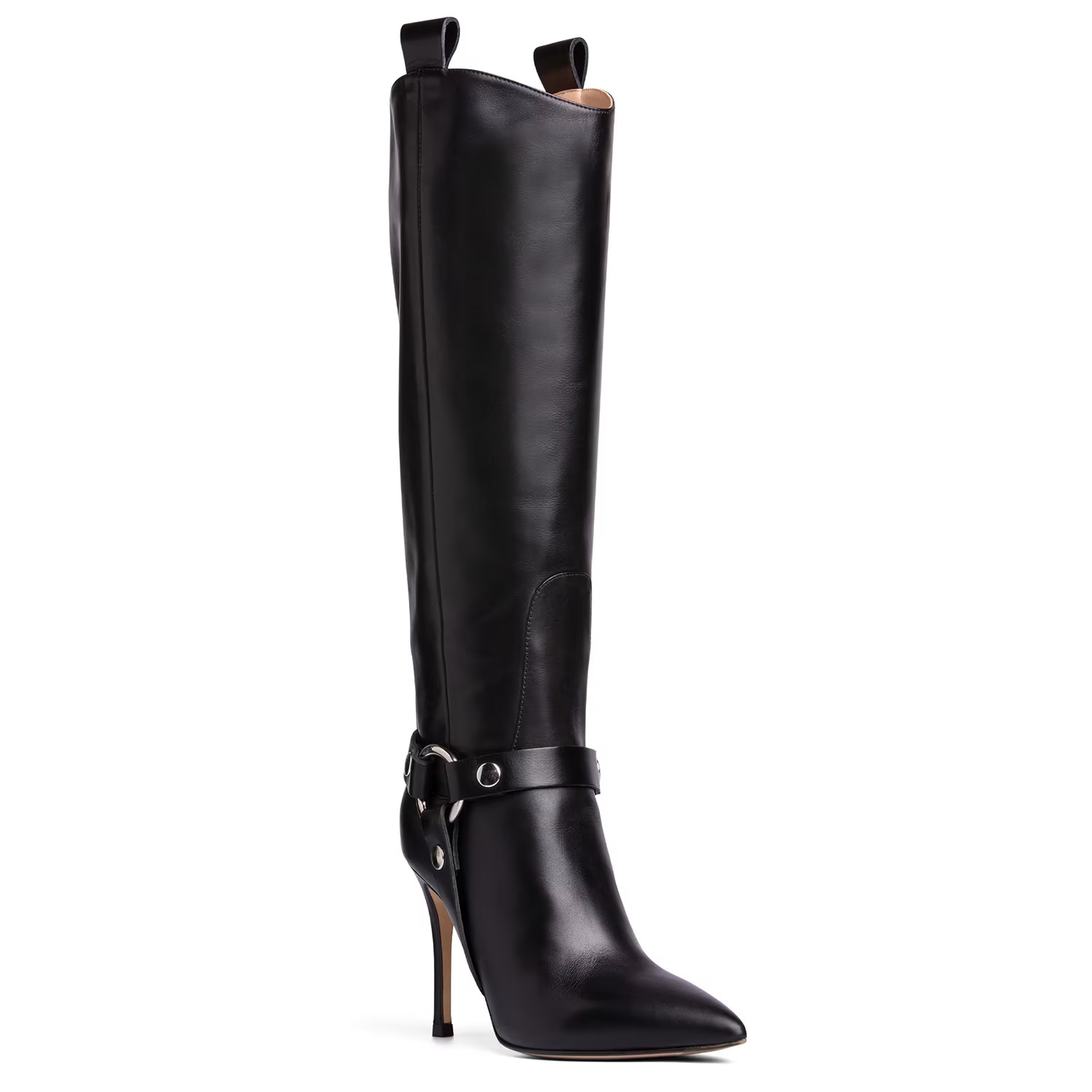 Phoebe Black Leather High Heel Comfortable Tall Boot Sexy Elegant For Valentine | Wolf & Badger