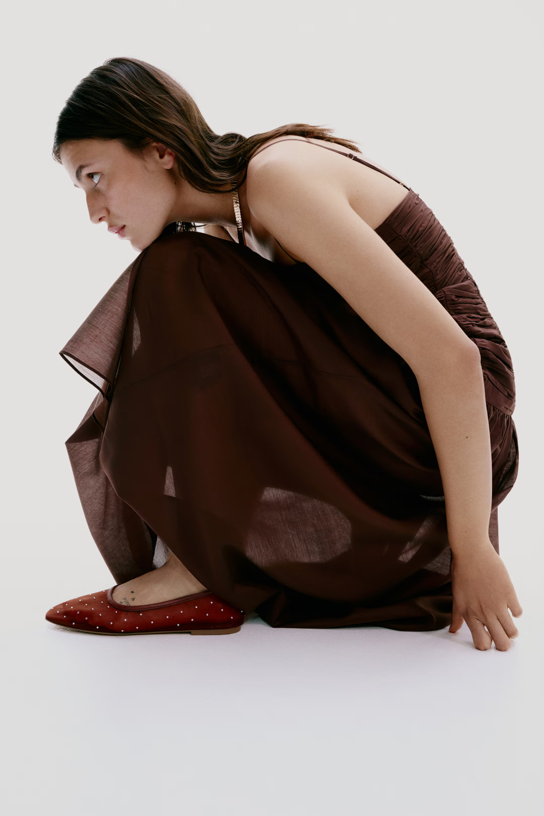 Rhinestone-Embellished Ballet Flats | H&M (US + CA)