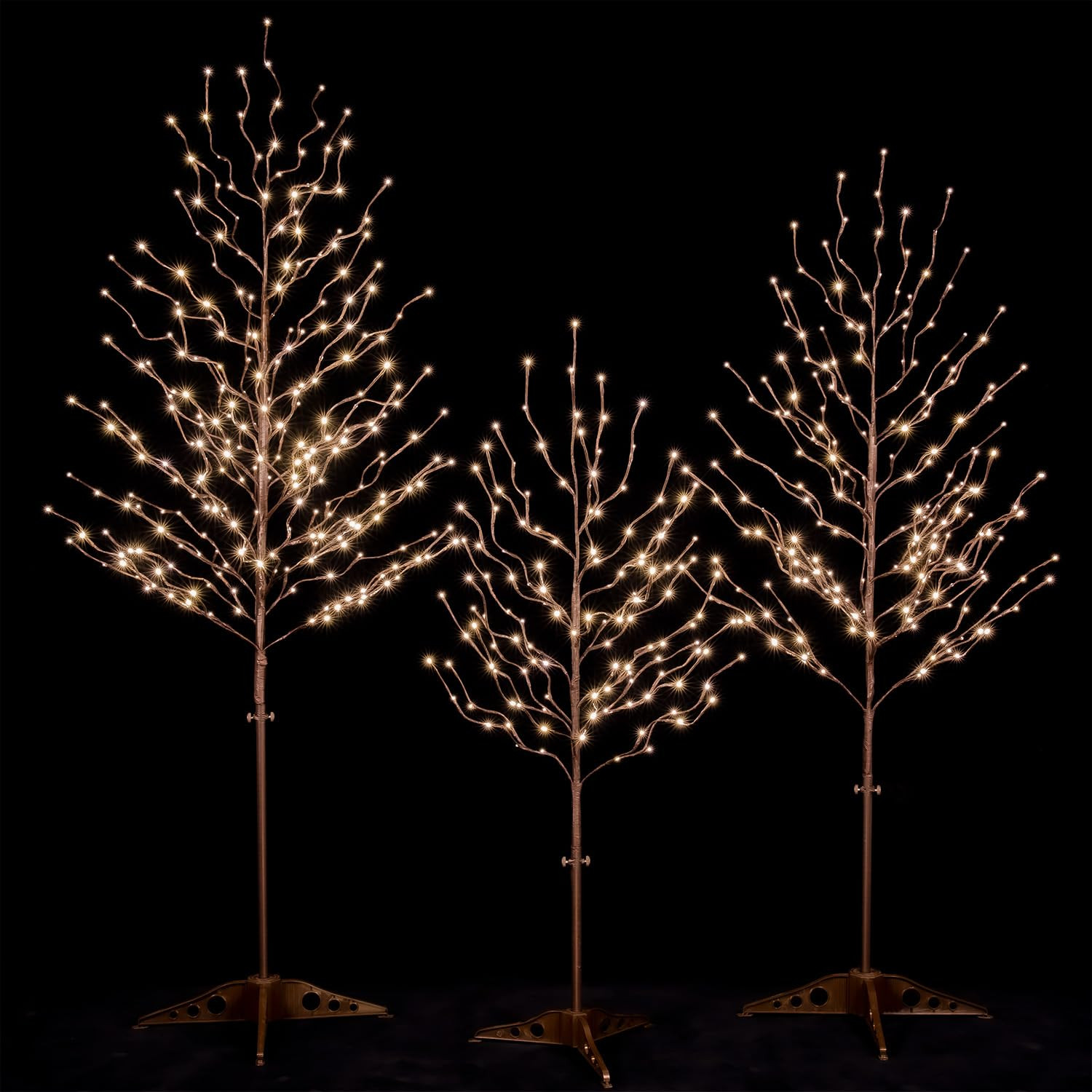 Star Light Tree Set 4ft, 5ft and 6ft with 128/216/256 Warm White LEDs for Holiday Decor - Dimmabl... | Amazon (US)