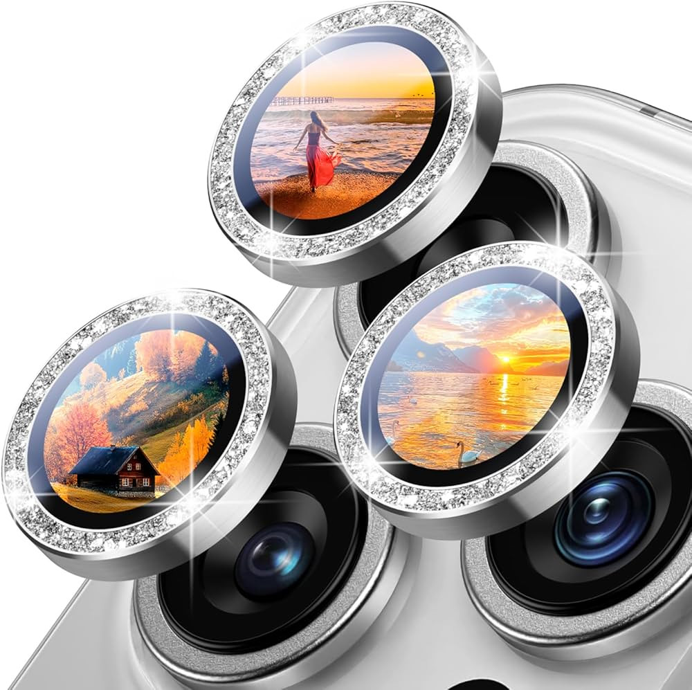 Uyiton for Bling iPhone 16 Pro Max / 16 Pro / 14 Pro Max / 14 Pro Camera Lens Protector - Not Eas... | Amazon (US)
