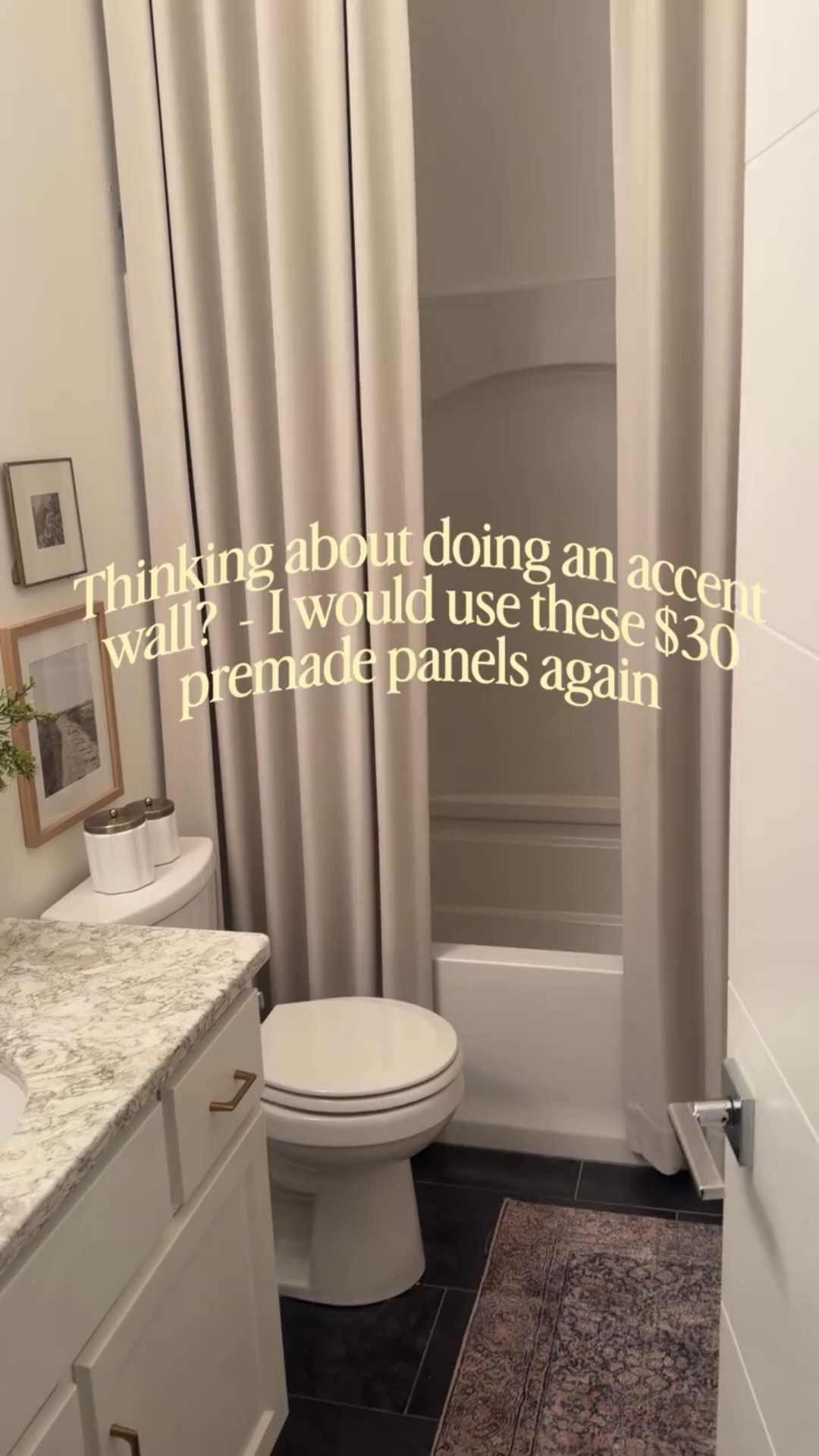 Before you start doing an accent wall - check out these easy pre-made panels!

I installed two of these in my bathroom with glue and added a chair rail cut to size.  Instant upgrade without the hassle of power tools.


#homestyle #diyhome #bathroominspiration #home