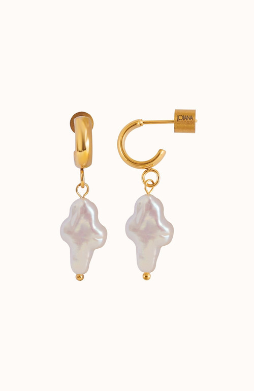 Joiana Jewelry Mini Pearl Cross Earrings in Gold at Nordstrom | Nordstrom