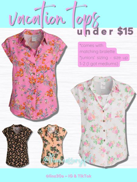 Cute button down cap sleeve tops that come with a bralette. I got medium. 

Spring tops, spring looks, spring fashion, spring style, spring outfits, summer looks, summer fashion, summer style, summer outfits, vacation looks, vacation outfits, Walmart finds, Walmart style, Walmart fashion #blushpink #shacket #jacket #sale #under50 #under100 #under40 #workwear #ootd #bohochic #bohodecor #bohofashion #bohemian #contemporarystyle #modern #bohohome #modernhome #homedecor #amazonfinds #nordstrom #bestofbeauty #beautymusthaves #beautyfavorites #goldjewelry #stackingrings #toryburch #comfystyle #easyfashion #vacationstyle #goldrings #goldnecklaces #fallinspo #lipliner #lipplumper #lipstick #lipgloss #makeup #blazers #primeday #StyleYouCanTrust #giftguide #LTKRefresh #LTKSale #springoutfits #fallfavorites #LTKbacktoschool #fallfashion #vacationdresses #resortfashion #summerfashion #summerstyle #rustichomedecor #liketkit #highheels #Itkhome #Itkgifts #Itkgiftguides #springtops #summertops #Itksalealert #LTKRefresh #fedorahats #bodycondresses #sweaterdresses #bodysuits #miniskirts #midiskirts #longskirts #minidresses #mididresses #shortskirts #shortdresses #maxiskirts #maxidresses #watches #backpacks #camis #croppedcamis #croppedtops #highwaistedshorts #goldjewelry #stackingrings #toryburch #comfystyle #easyfashion #vacationstyle #goldrings #goldnecklaces #fallinspo #lipliner #lipplumper #lipstick #lipgloss #makeup #blazers #highwaistedskirts #momjeans #momshorts #capris #overalls #overallshorts #distressedshorts #distressedjeans #newyearseveoutfits #whiteshorts #contemporary #leggings #blackleggings #bralettes #lacebralettes #clutches #crossbodybags #competition #beachbag #halloweendecor #totebag #luggage #carryon #blazers #airpodcase #iphonecase #hairaccessories #fragrance #candles #perfume #jewelry #earrings #studearrings #hoopearrings #simplestyle #aestheticstyle #designerdupes #luxurystyle #bohofall #strawbags #strawhats #kitchenfinds #amazonfavorites #bohodecor #aesthetics 

#LTKSeasonal #LTKunder50 #LTKtravel