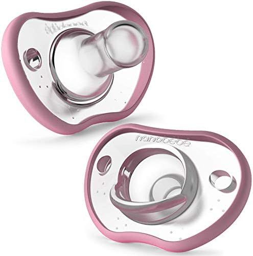 Nanobebe Baby Pacifiers 0-3 Month - Orthodontic, Curves Comfortably with Face Contour, Award Winning | Amazon (US)