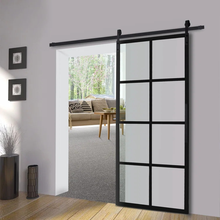Glass Mountain Sliding Barn Door without Installation Hardware Kit | Wayfair North America