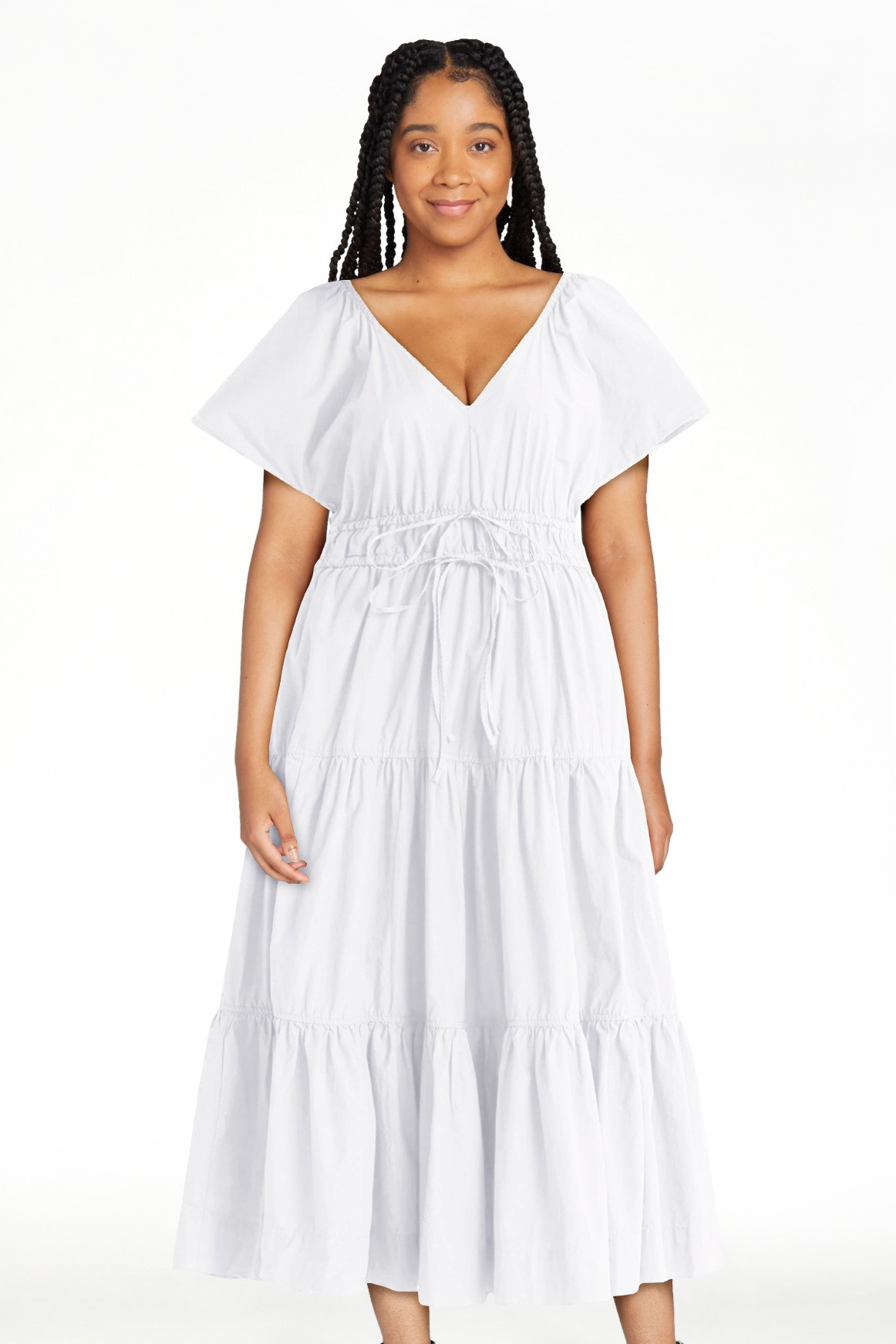 Free Assembly Women's and Women's Plus Tiered Cotton Maxi Dress, Sizes XS-4X | Walmart (US)