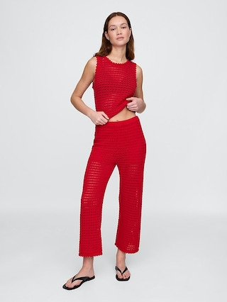 100% Cotton Crochet Ankle Pants | Gap (US)