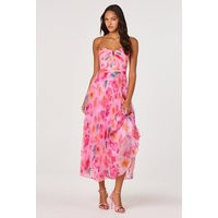 ASTR the Label | Bayley Floral Pleated Maxi Dress in Pink multi floral | Size XL | ASTR The Label (US)