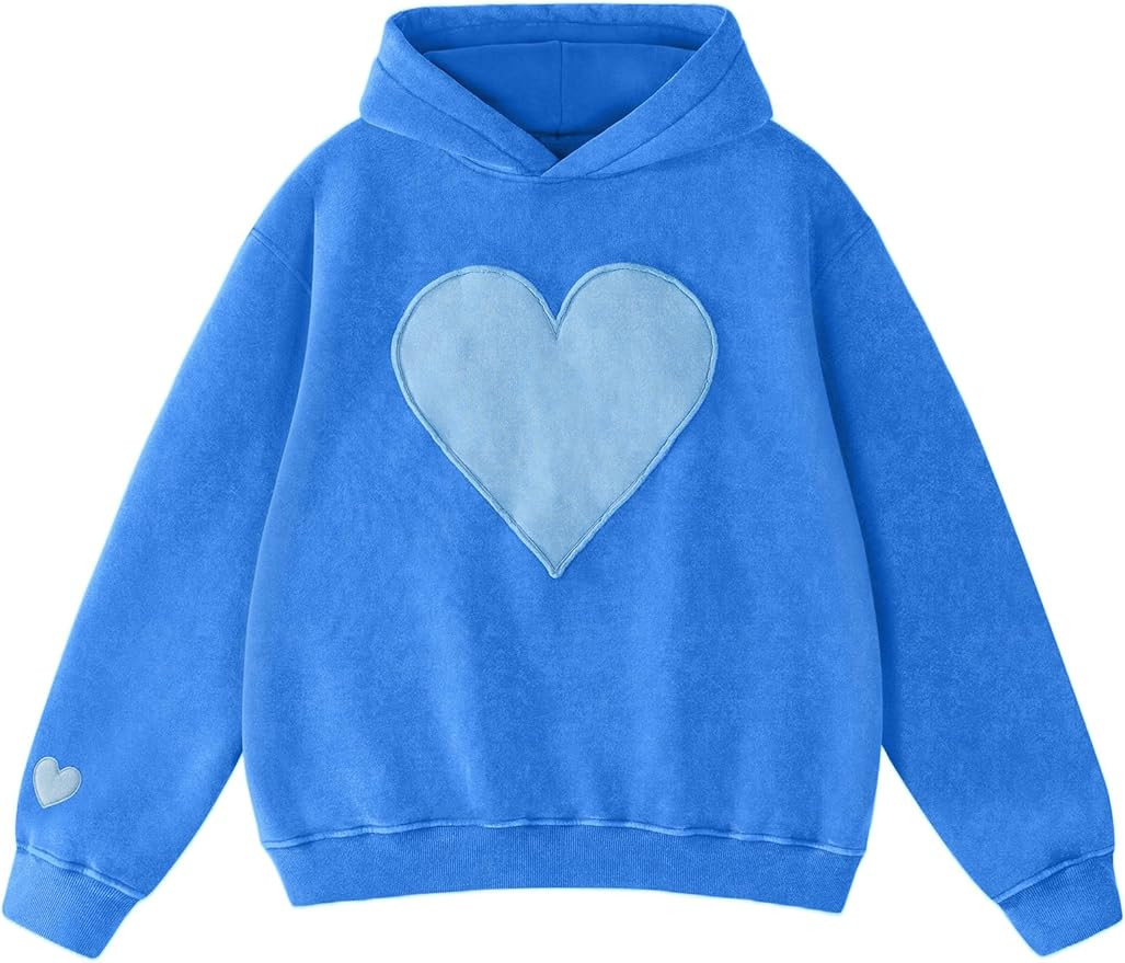 FAIABLE Hoodies for Women Heart Patch Couples Hoodies Sweatshirts Heavyweight Heart Hoodie 2026 V... | Amazon (US)