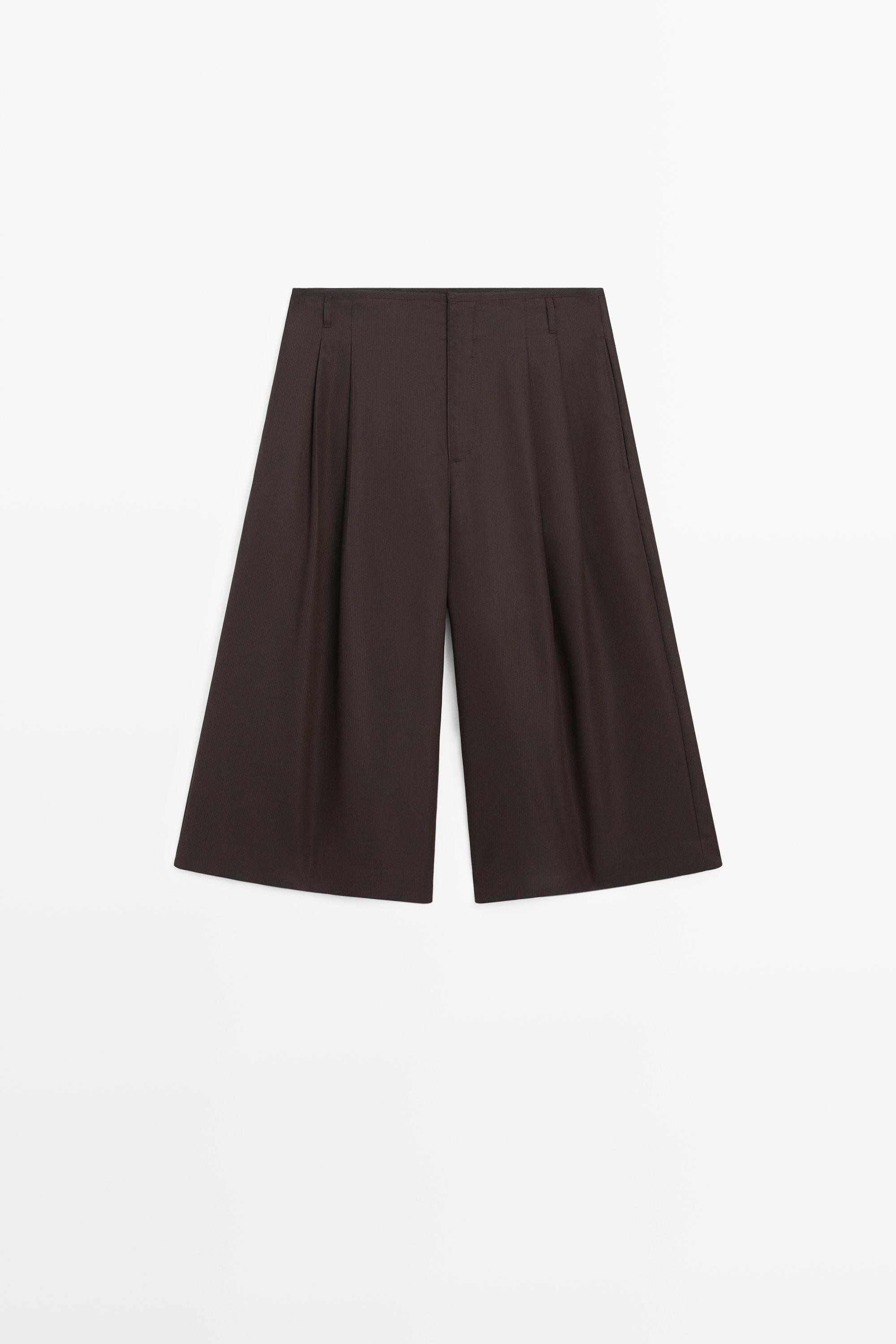 Long Bermuda shorts with striped detail | Massimo Dutti UK
