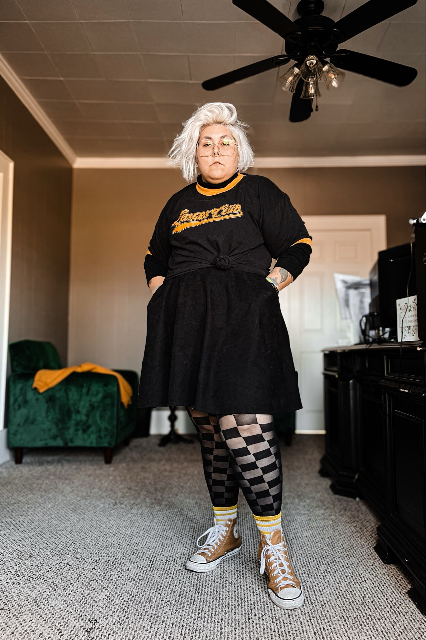 Turtleneck: Shein
Shirt: Durry Band Tee
Skirt: Shein
Tights: Snag Tights
Shoes: Conversee

#LTKstyletip #LTKmidsize #LTKplussize