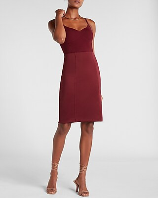 High Waisted Nylon Scuba Pencil Skirt | Express