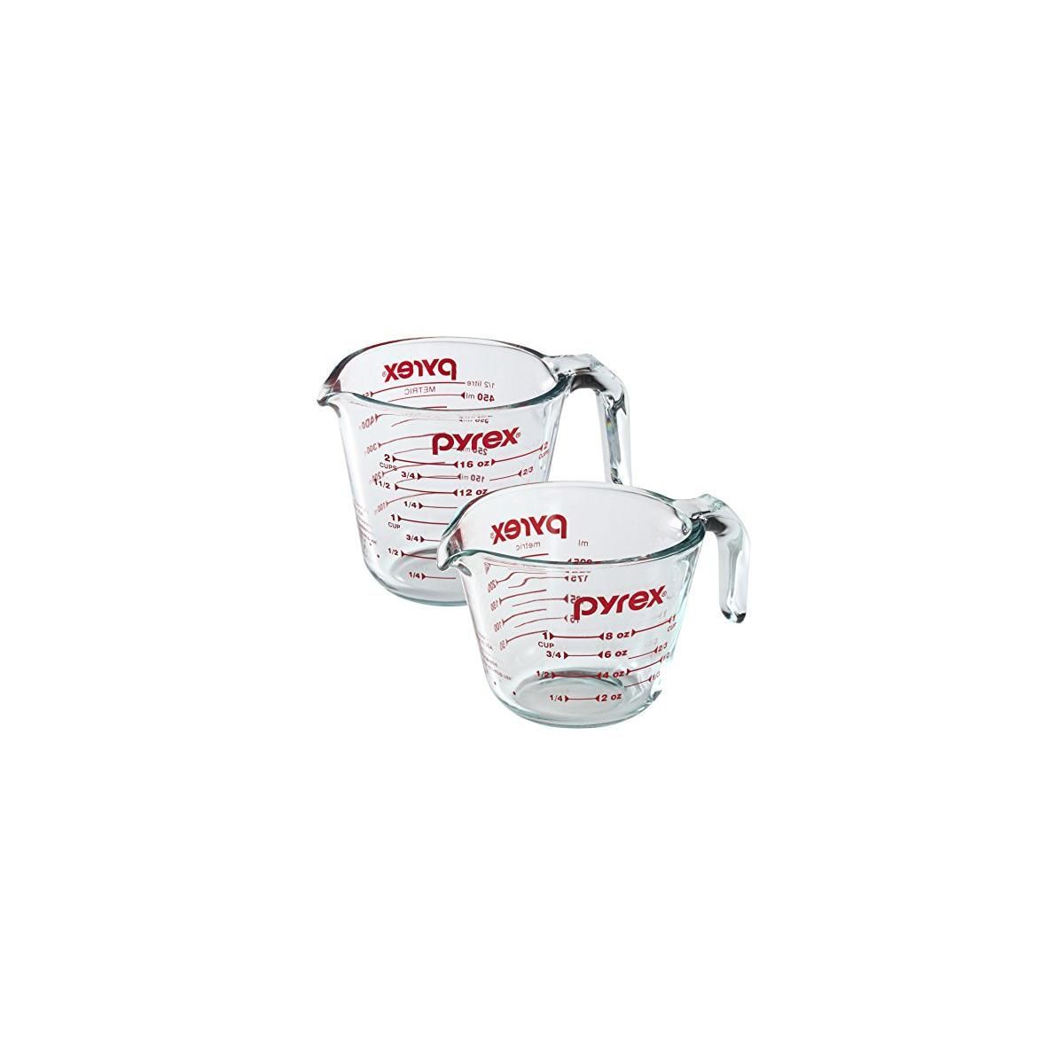 Pyrex Prepware 2-Piece Glass Measuring Set, 1 and 2-Cup, 2 Pack, Clear | Target