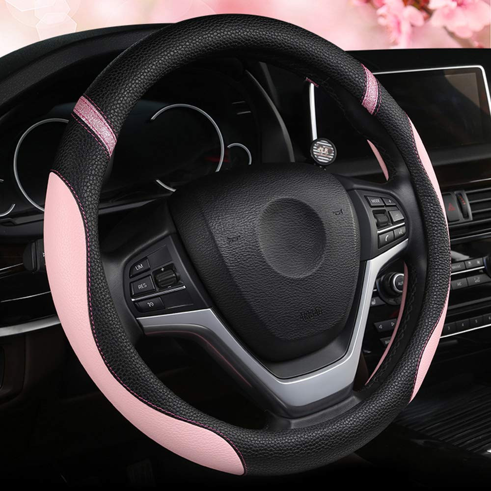 Cxtiy Steering Wheel Cover for Women Leather Universal Steering Wheel Covers for Car 15 inch (Pin... | Amazon (US)