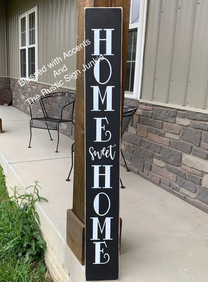 Large welcome porch sign, home sweet home sign, front door decor, Welcome porch signs, Front porc... | Etsy (US)