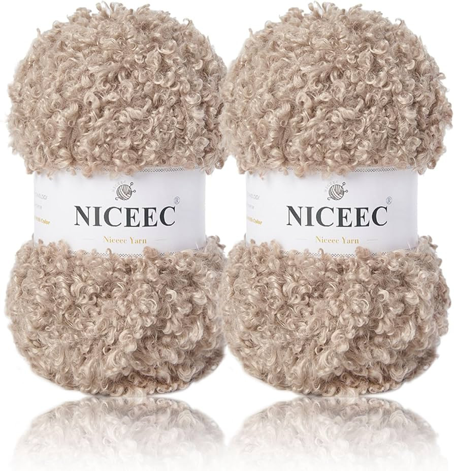 NICEEC 2 Skeins Teddy Fur Yarn Super Soft Yarn Chunky Fluffy Faux Fur Yarn Fuzzy Yarn Eyelash Yar... | Amazon (US)