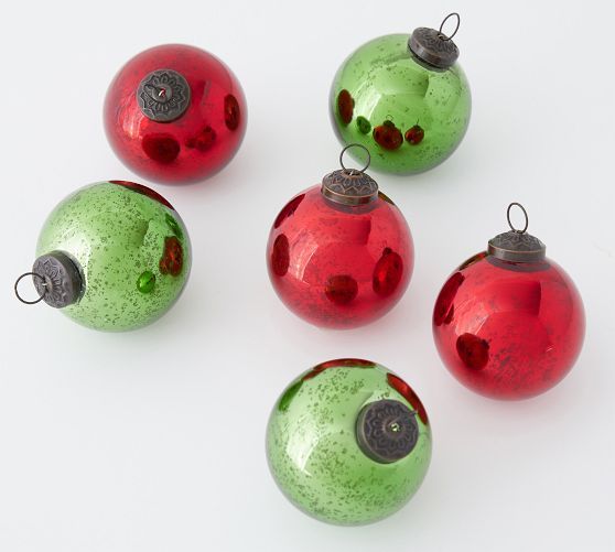 Mercury Glass Ball Ornaments - Set of 6 | Pottery Barn (US)