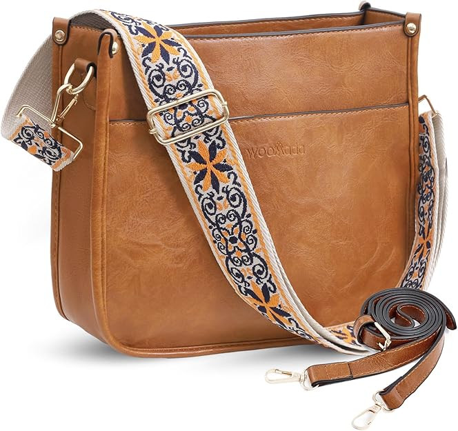 WOOMADA Hobo Handbag for Women Vegan Leather Crossbody Bags Trendy Shoulder Bag with 2 Adjustable... | Amazon (US)