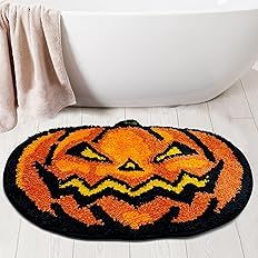 Hexagram Halloween Bathroom Rugs, Halloween Pumpkin Bath Mats for Bathroom, Farmhouse Halloween R... | Amazon (US)