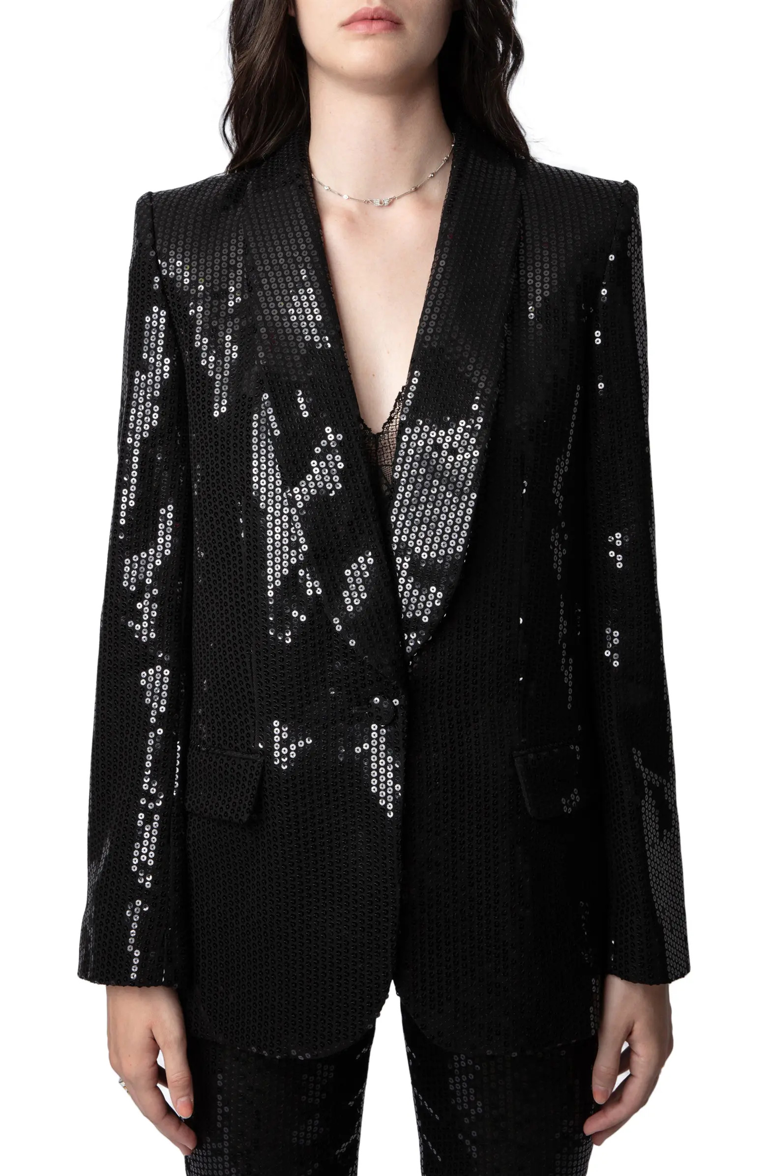 Vive Sequin Tuxedo Blazer | Nordstrom