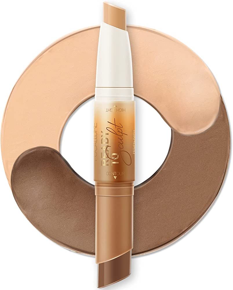 FOCALLURE 2 in 1 Cream Bronzer and Highlighter Stick,Non-greasy & Non-drying Contour Makeup Penci... | Amazon (US)