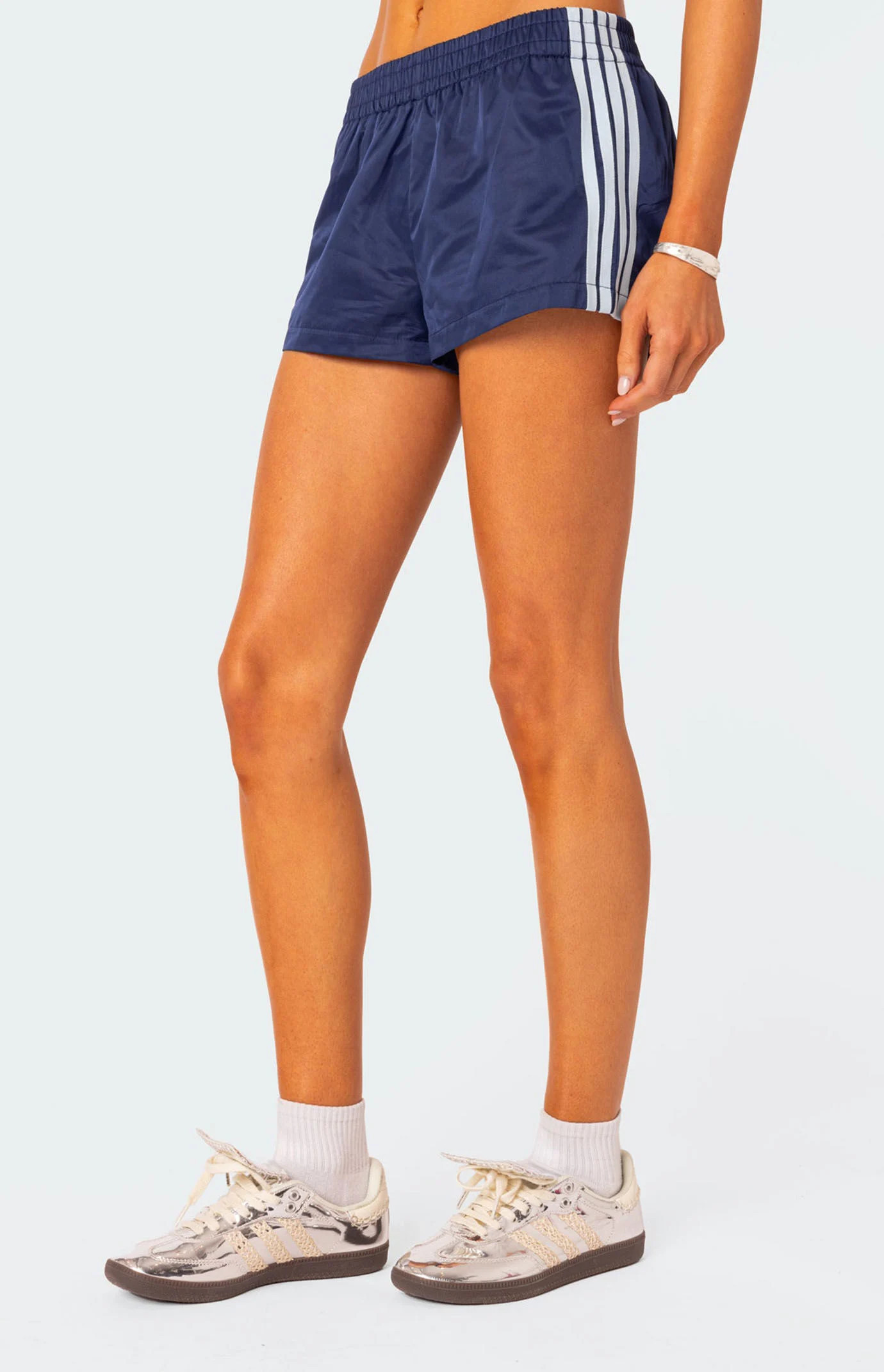 Edikted Women's Nikki Nylon Shorts in Blue - Size XL | PacSun