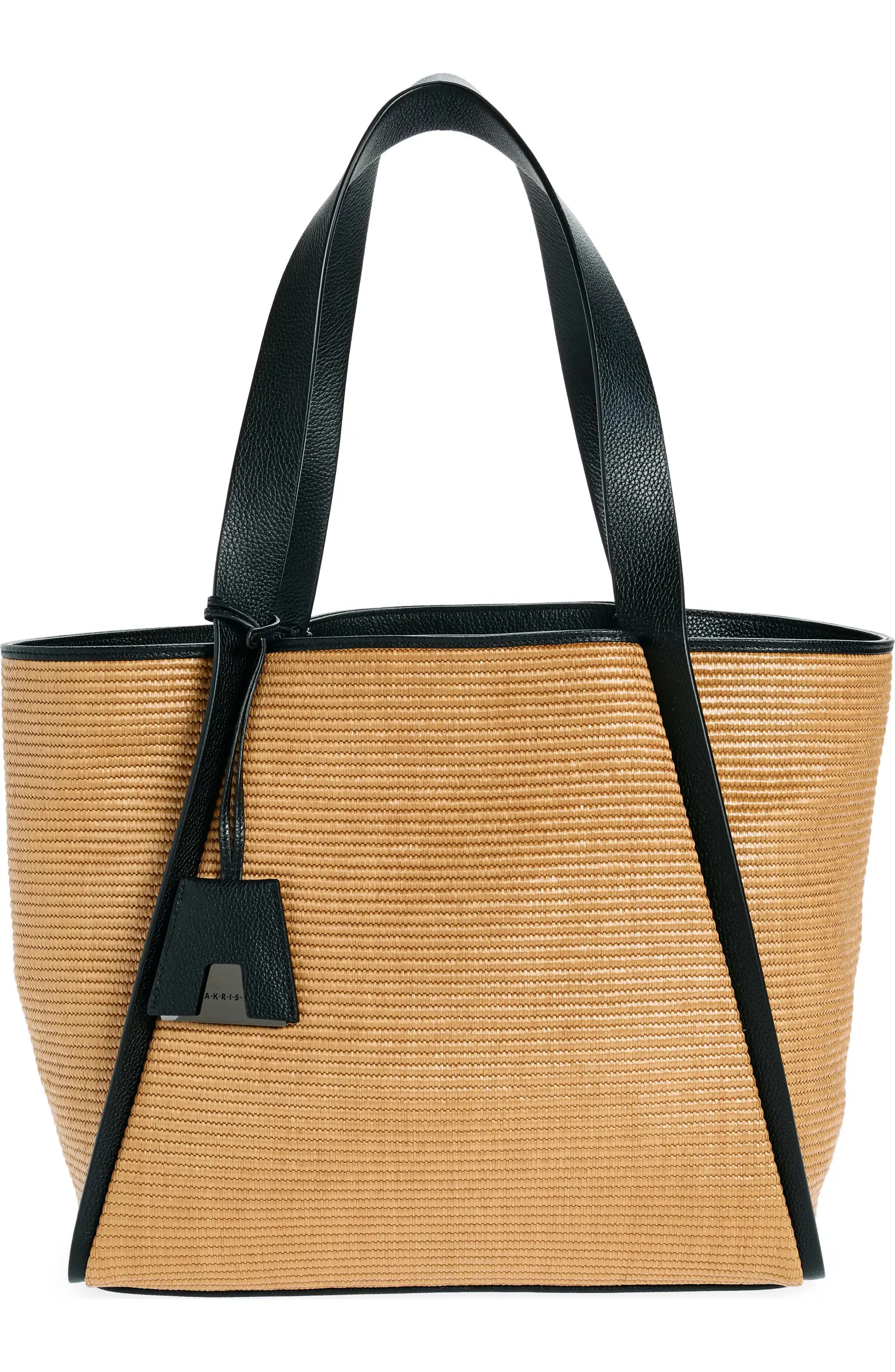 Medium Alex Raffia & Leather Bucket Tote | Nordstrom
