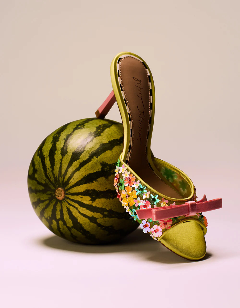 NADDIA LIME MULTI Stiletto Mesh Mule Heel | Women's Heels | Betsey Johnson