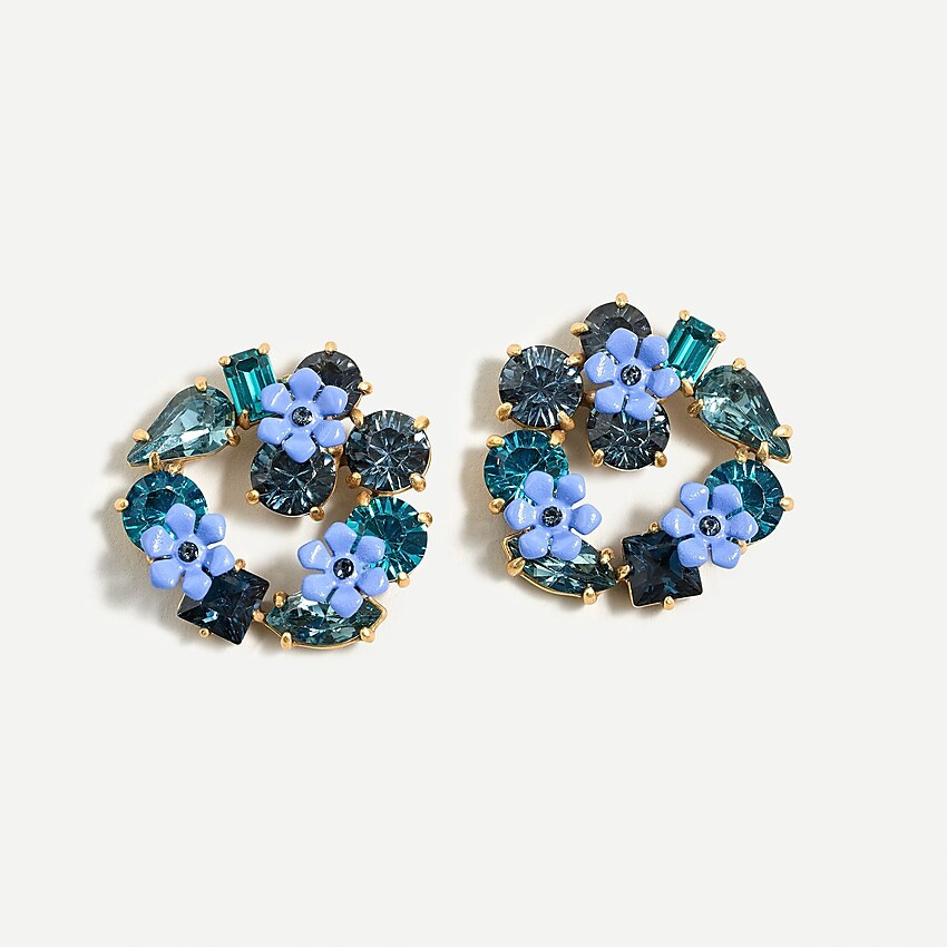 Floral wreath stud earrings | J. Crew US