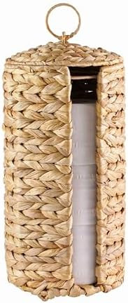 Wicker Toilet Paper Storage Stand with Lid, Toilet Paper Holder for Up to 3 Mega Rolls, Water Hya... | Amazon (US)