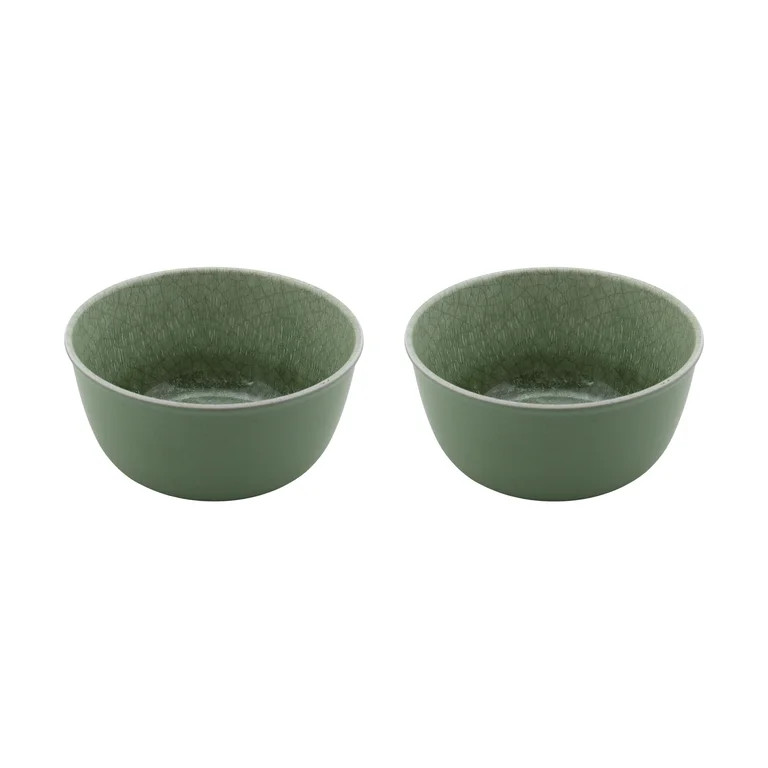 Better Homes and Gardens 2-Piece Bamboo Melamine Green Reactive Dip Bowl Set | Walmart (US)