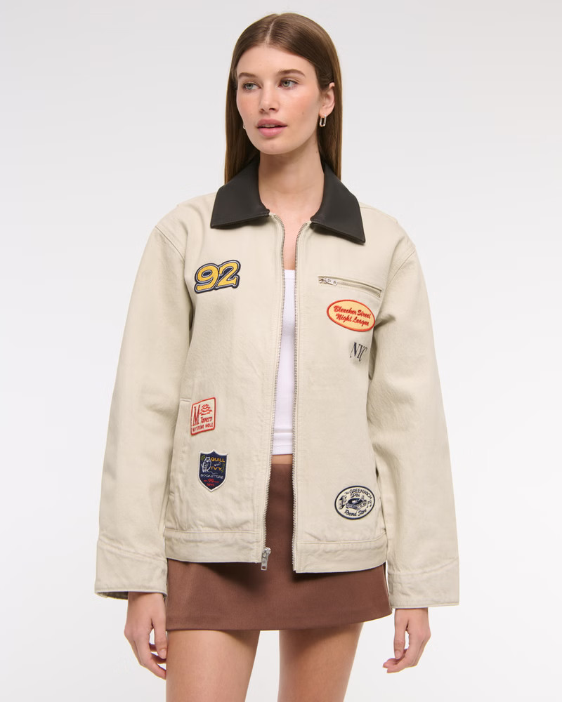 Patchwork Denim Workwear Jacket | Abercrombie & Fitch (US)