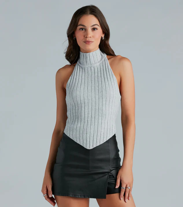 Cozy Girl Cutie Mock Neck Lace-Up Sweater Top | Windsor Stores