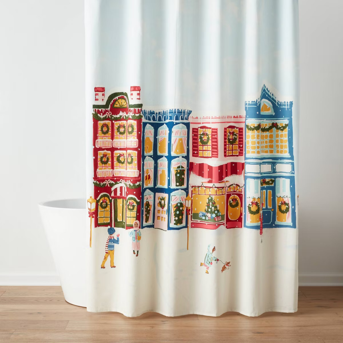 Winter City Scene Christmas Shower Curtain - Threshold™ | Target
