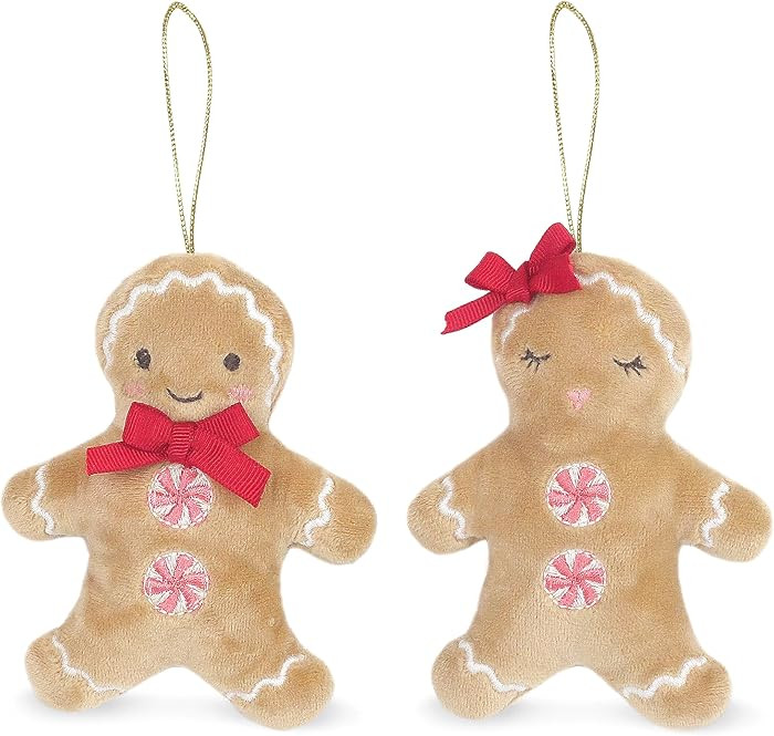 MON AMI Plush Stuffed Gingerbread Couple Ornament – 5” Each, Festive Plushie, Holiday Home D... | Amazon (US)