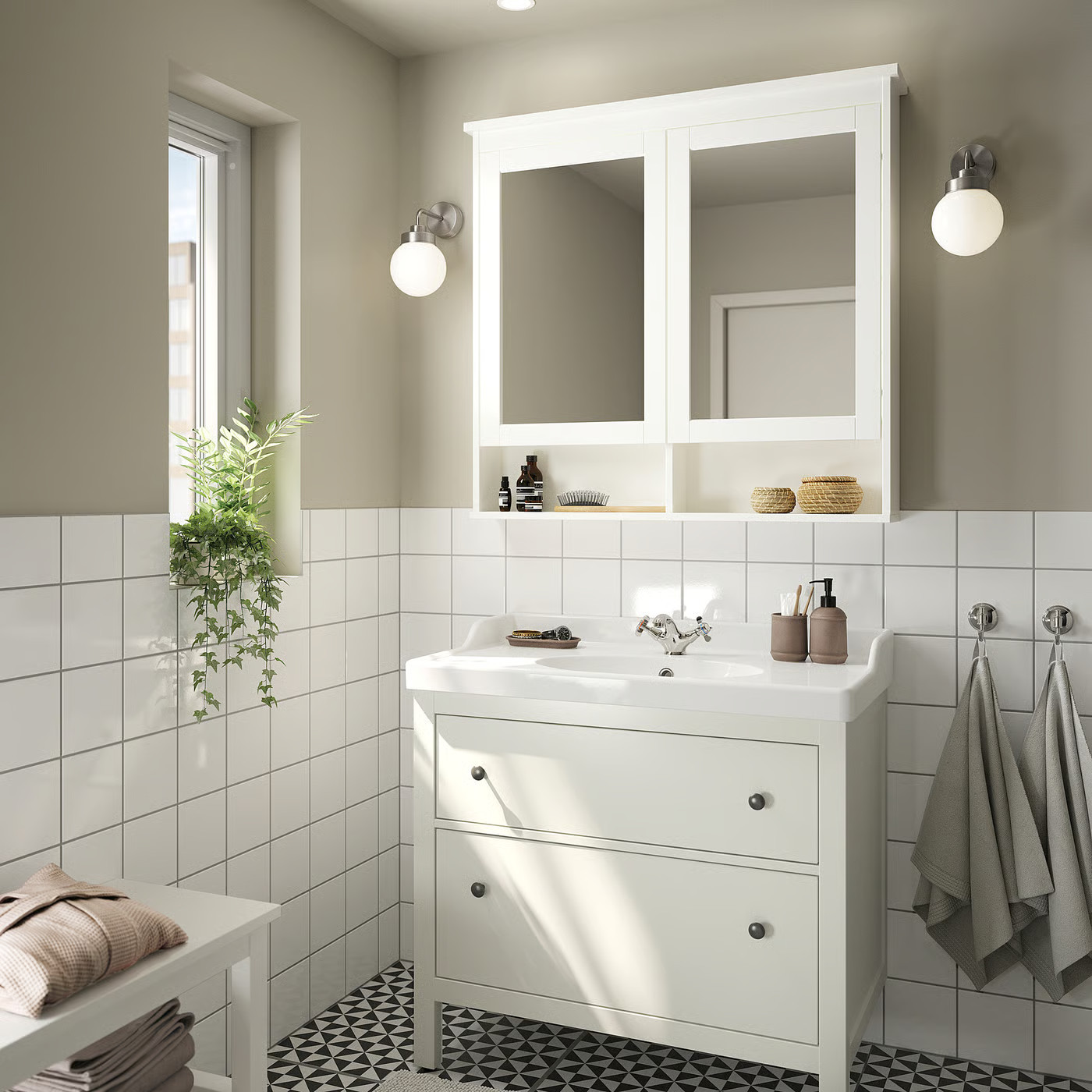 IKEA HEMNES / RUTSJÖN Bathroom vanity with sink & faucet, white, 37 3/8x21 7/8x37 | IKEA US
