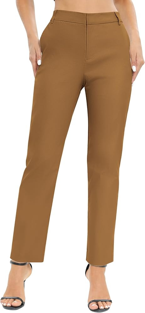 Urban CoCo Women's Elastic Waisted Work Pants Business Casual Office Pants Trousers with Pockets | Amazon (US)