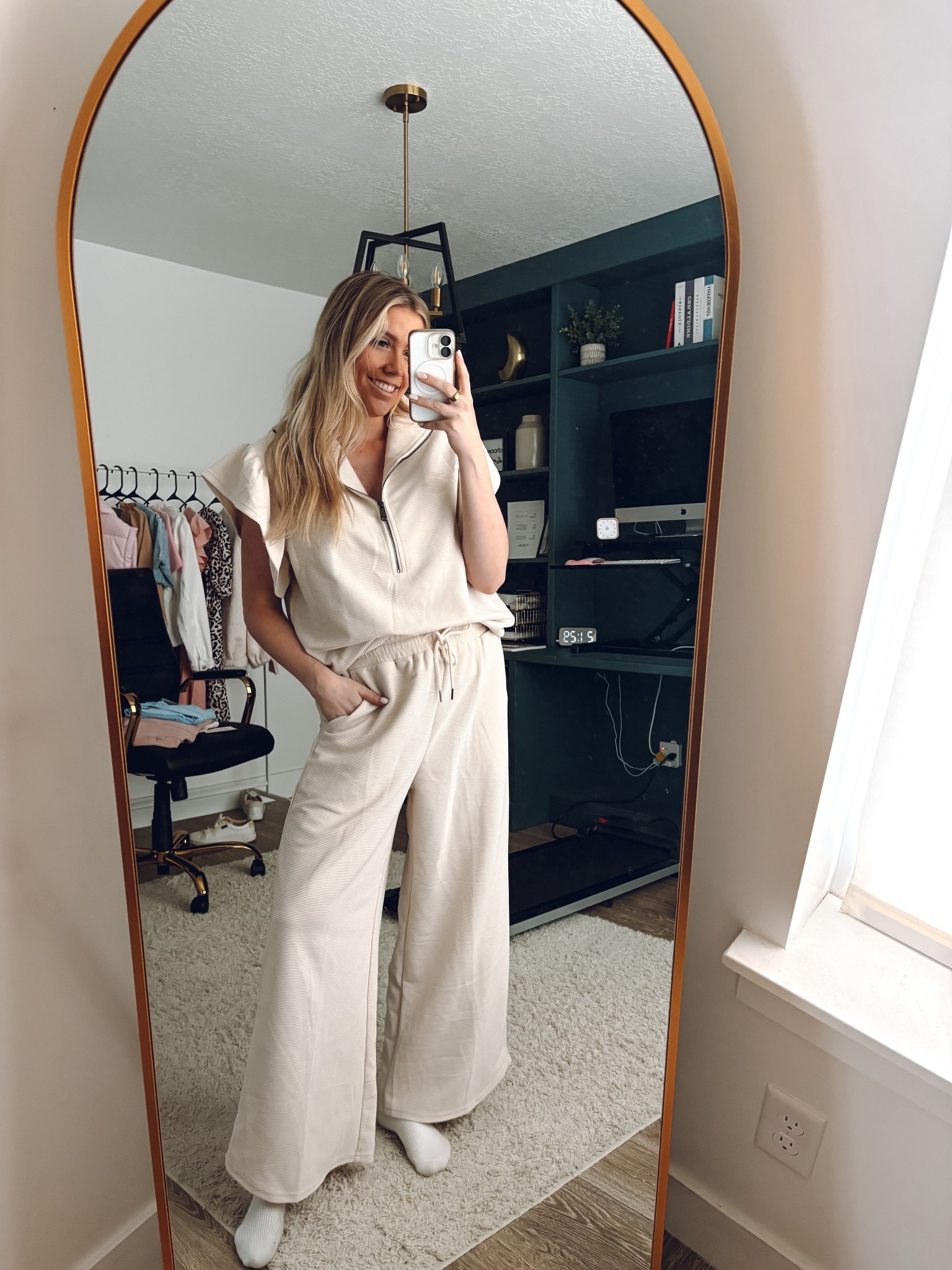 postpartum nursing friendly lounge set! especially great for nursing and postpartum because of the half zip top and drawstring pants! I sized up two to an XL to make sure it was oversized and comfortable!

| postpartum | nursing friendly | lounge set 

#LTKmomlife #LTKBaby