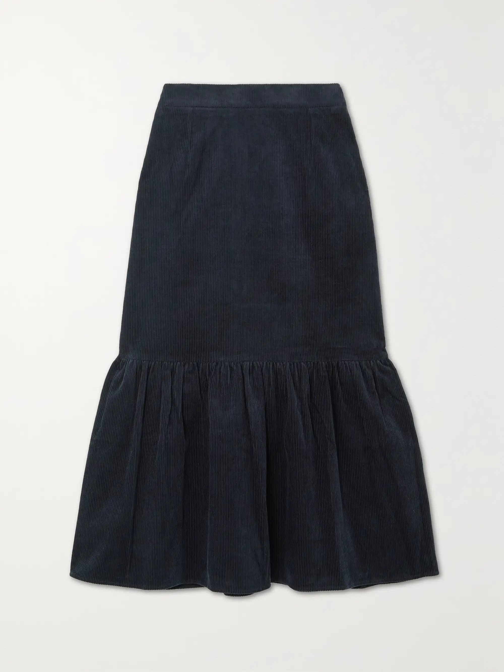 Daphne tiered cotton-corduroy midi skirt | NET-A-PORTER (US)