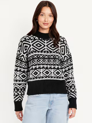 SoSoft Mock-Neck Fair Isle Sweater | Old Navy (US)