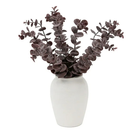 Better Homes & Gardens Artificial Purple Eucalyptus in White Vase | Walmart (US)