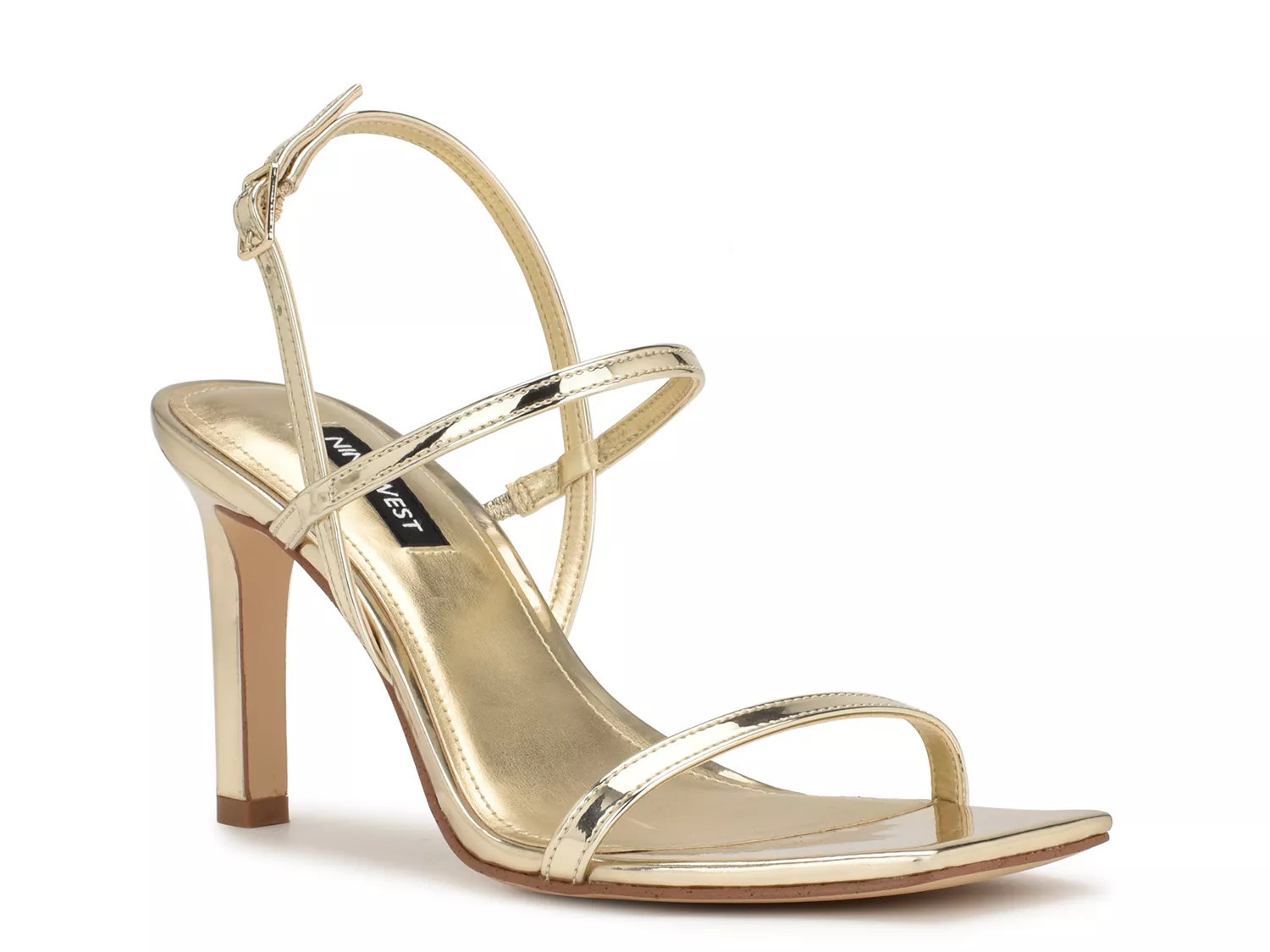 Nine West Olah Sandal | Women's | Gold Metallic | Size 8.5 | Sandals | Slingback | Stiletto | DSW