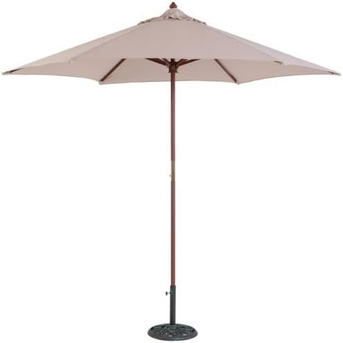 Tropishade 9 ft Wood Market Umbrella with Beige Polyester Cover | Amazon (US)