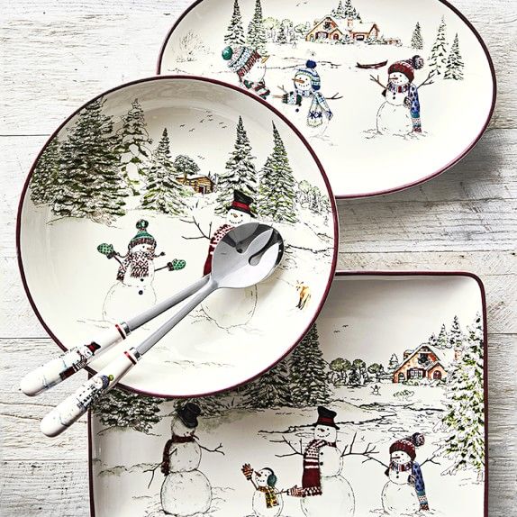 Snowman Rectangular Serving Platter | Williams-Sonoma