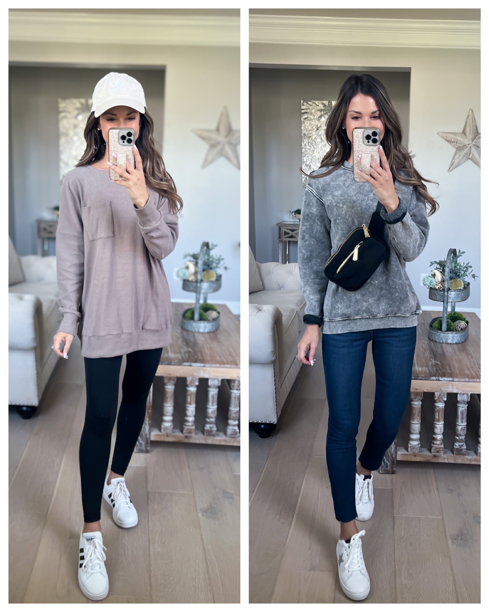 Prime Early Access sale//soft sweatshirt//left//size small//right//xs//leggings//xs short//5’1//jeans//00 short//size up if between or like looser//kid adidas//subtract 2 from womens size//Steve madden sneaks//sized up 1/2//

#LTKsalealert #LTKunder50