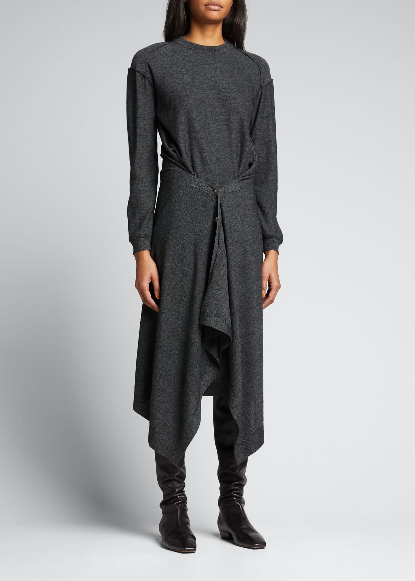 Double-Layer Wool Handkerchief-Hem Dress | Bergdorf Goodman