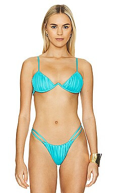 CIN CIN Oyster Bra Bikini Top in Aquamarine from Revolve.com | Revolve Clothing (Global)