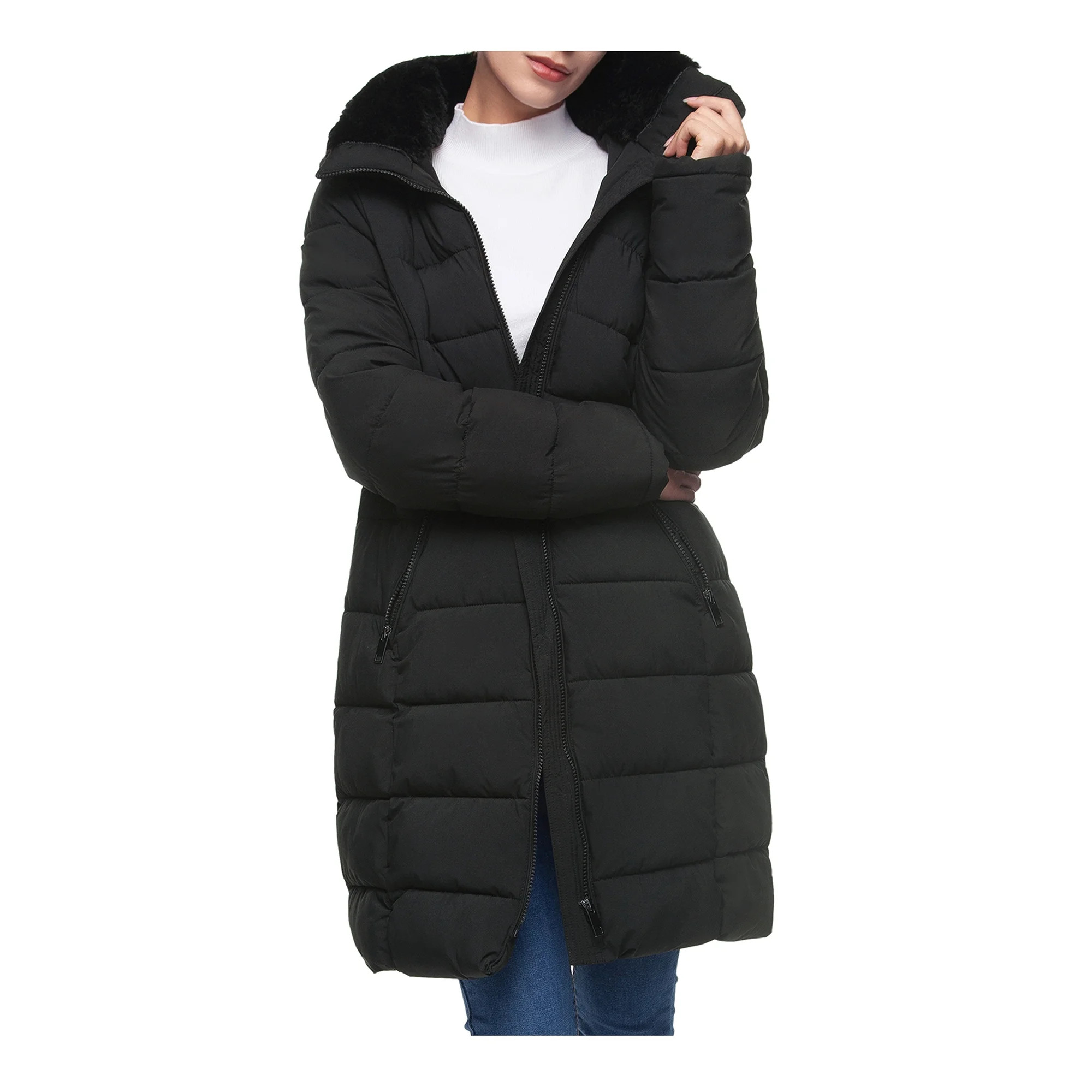 Rokka&Rolla Women's Heavy Long Winter Coat with Fleece Hood Parka Jacket | Walmart (US)